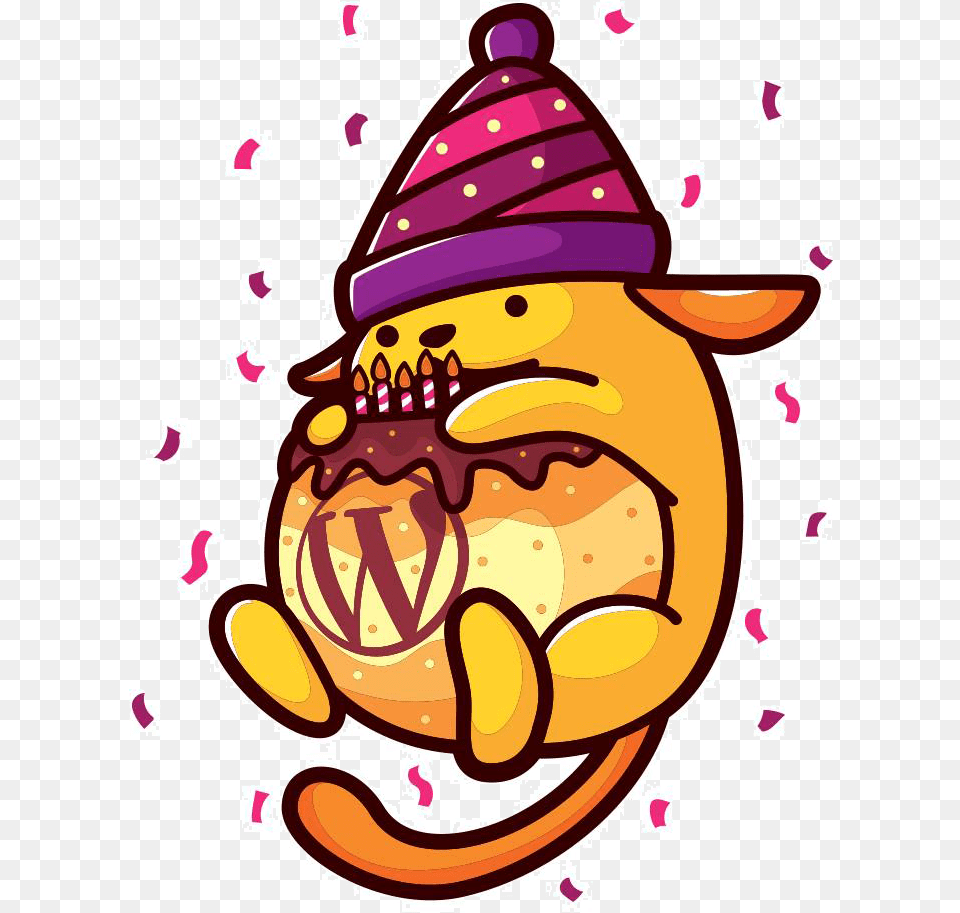 Birthday Wapuu Wordpress Wapuu, Cream, Dessert, Food, Ice Cream Png Image