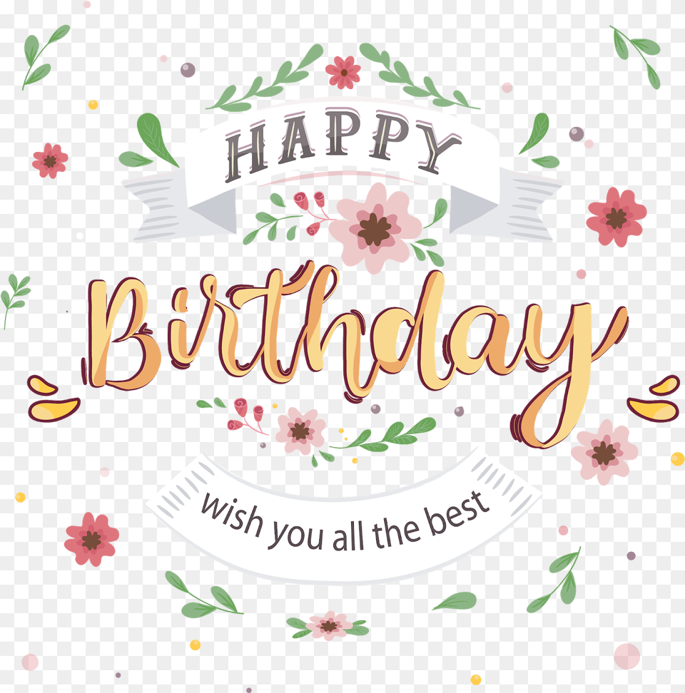 Birthday Wish Greeting Card Clip Art Birthday Wishes For Calligraphy, Graphics, Flower, Plant Free Png Download