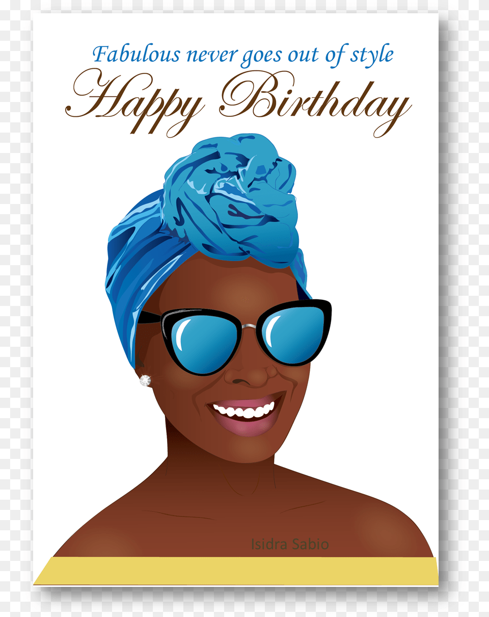 Birthday Woman Beautiful Black With Head Wrap Happy Birthday Cousin Black, Accessories, Swimwear, Cap, Clothing Png Image