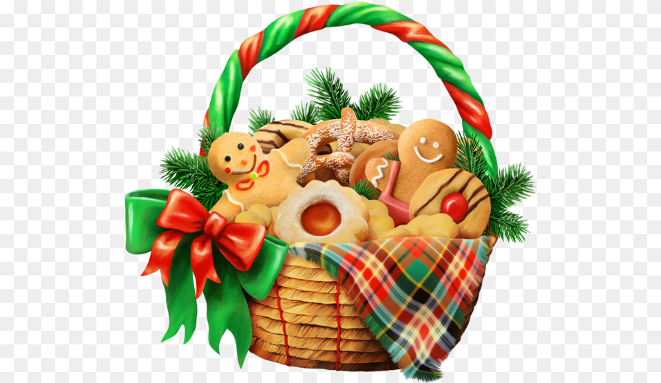 Biscuits De Nol Dessin Tube Christmas Cookies Christmas, Basket, Food, Sweets Free Transparent Png