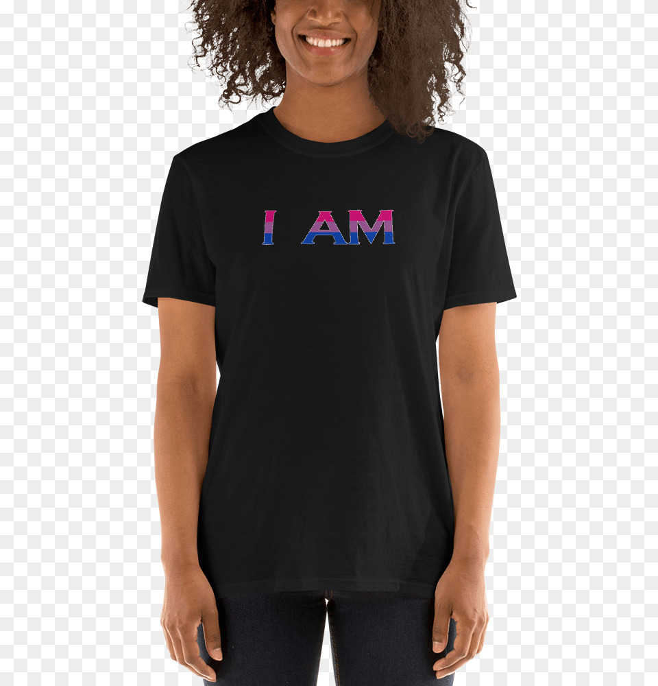 Bisexual Colors I Am Centered Short Sleeve T Shirt T Shirt, Clothing, T-shirt, Person, Face Png Image