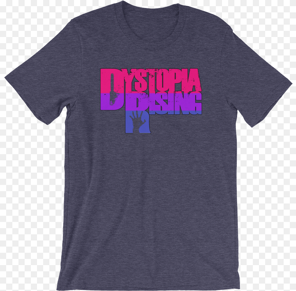Bisexual Dr Pride Mockup Front Wrinkled Heather Midnight Mifflin Block Party Shirts, Clothing, T-shirt, Shirt Free Png