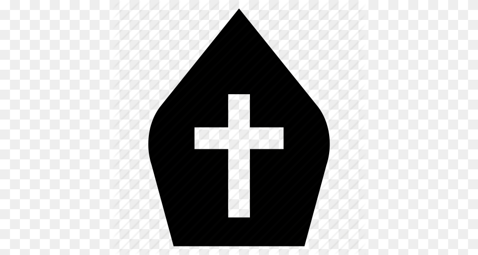 Bishop Cap Catholic Christianity Hat Pope Religion Icon, Weapon, Cross, Symbol Free Png Download