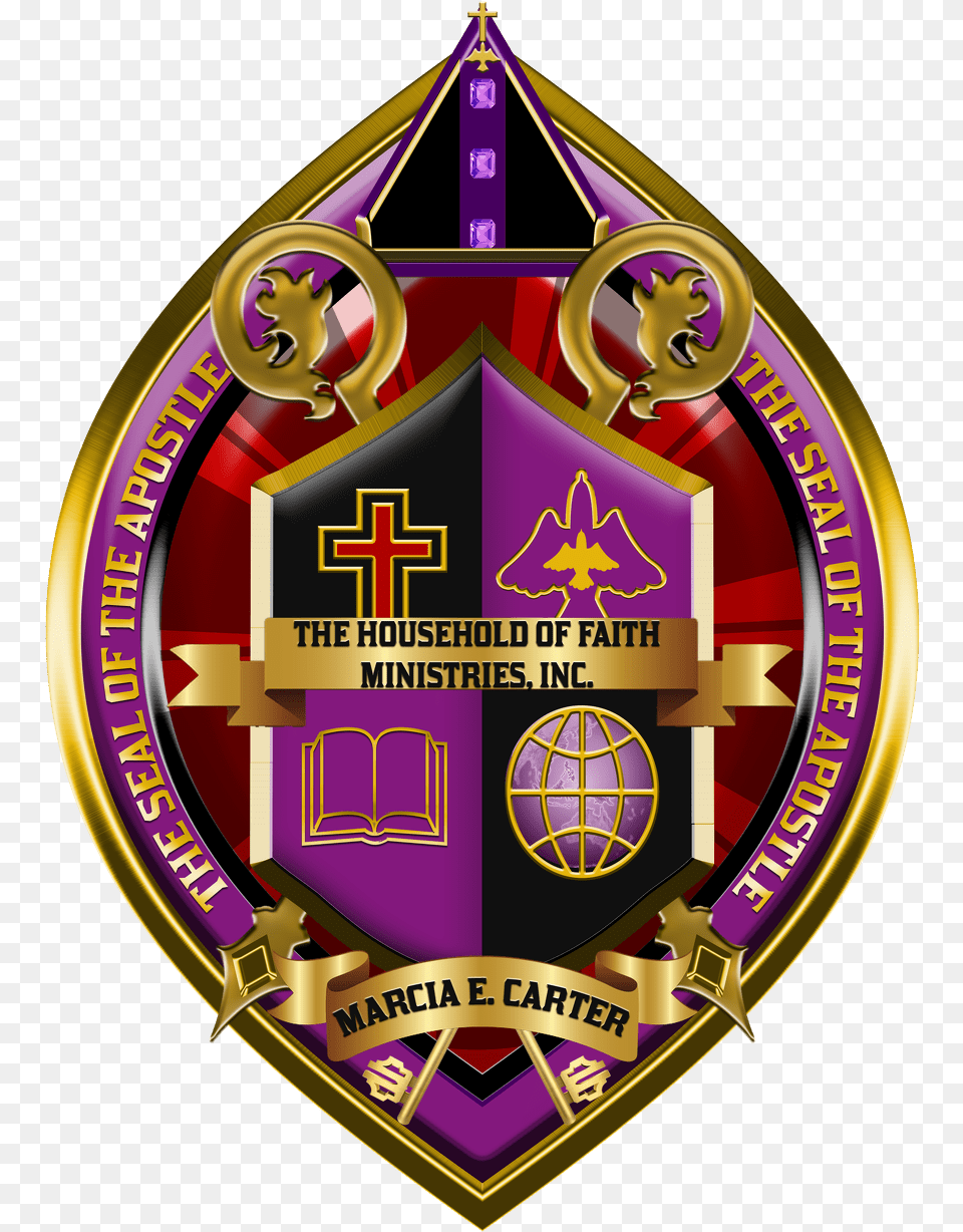 Bishop Seal Design Church Crest Ministry Logo Badge, Symbol, Armor Free Transparent Png