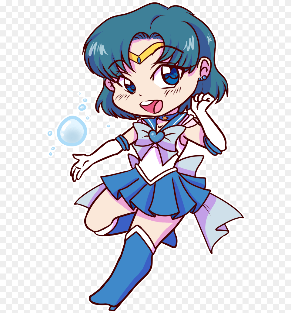 Bishoujo Senshi Sailor Mercury Cartoon, Book, Comics, Publication, Baby Free Png Download