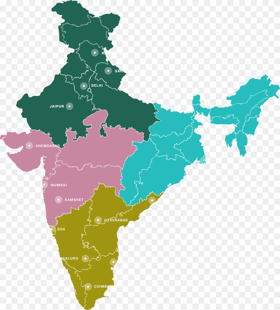 Bisleri Plants Across India Kerala In India Map, Atlas, Chart, Diagram, Plot Free Png Download