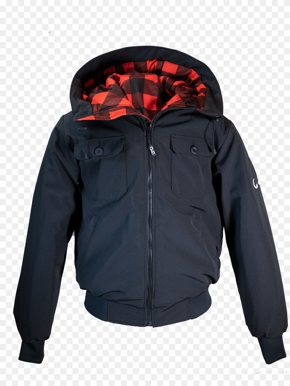 Bison Bomber Sweater, Clothing, Coat, Hood, Hoodie Png Image