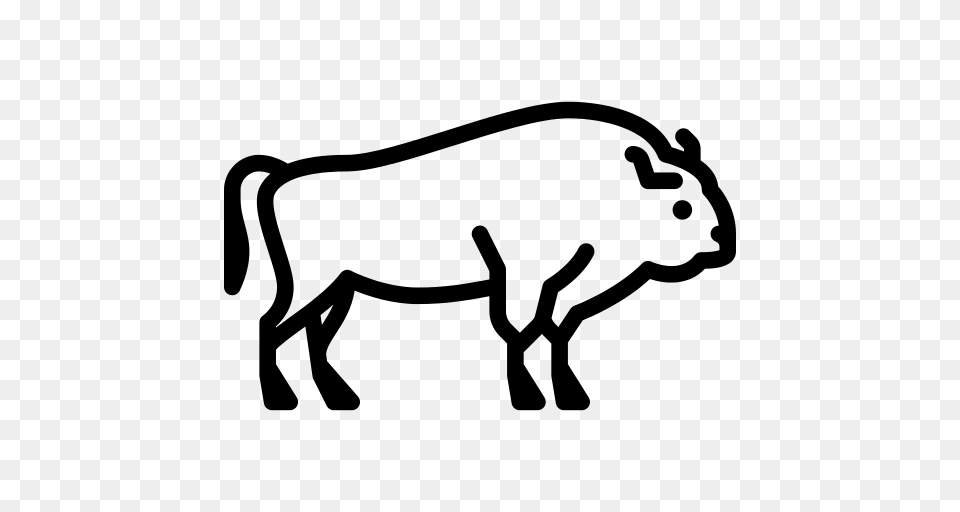 Bison Icon, Gray Free Png Download