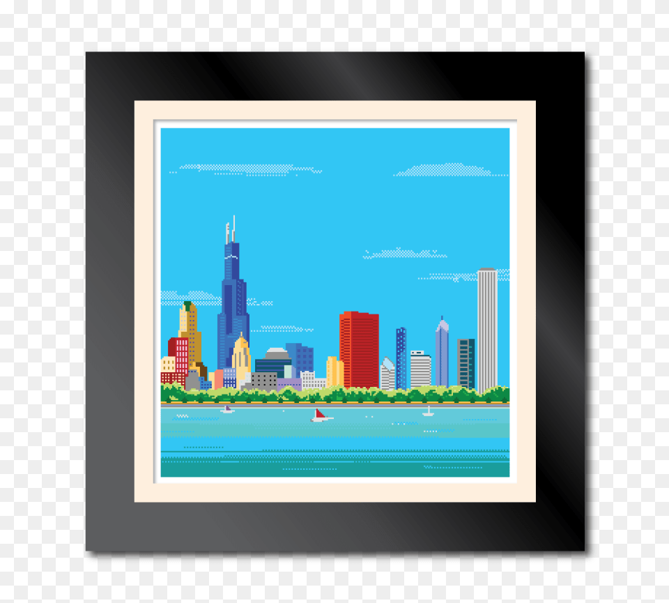 Bit Chicago Skyline The Daily Robot, City, Urban, Metropolis, Art Free Png