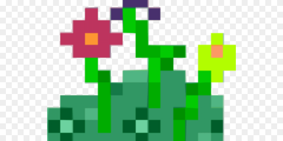 Bit Clipart Pixel Heart Pixel Flower Clipart, Green Free Transparent Png