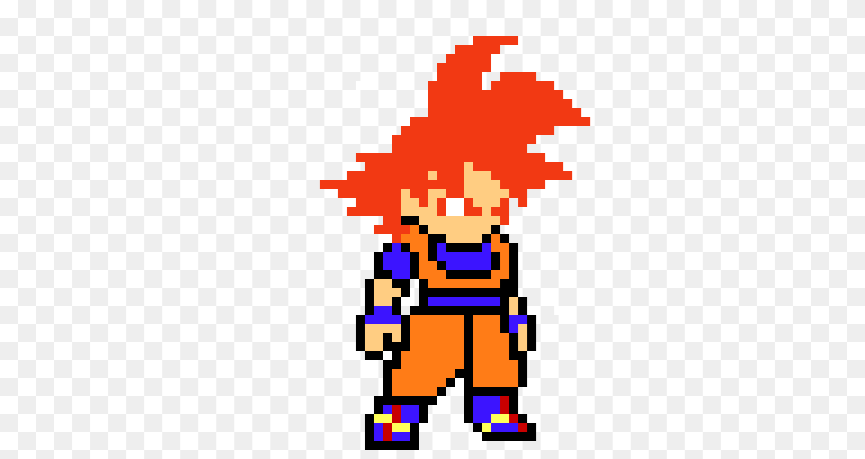 Bit Goku Super Saiyan God Pixel Art Maker Free Transparent Png