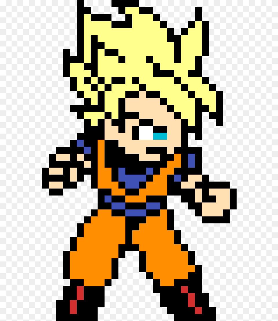 Bit Super Saiyan Goku Pixel Art Goku Cuadriculado Free Png