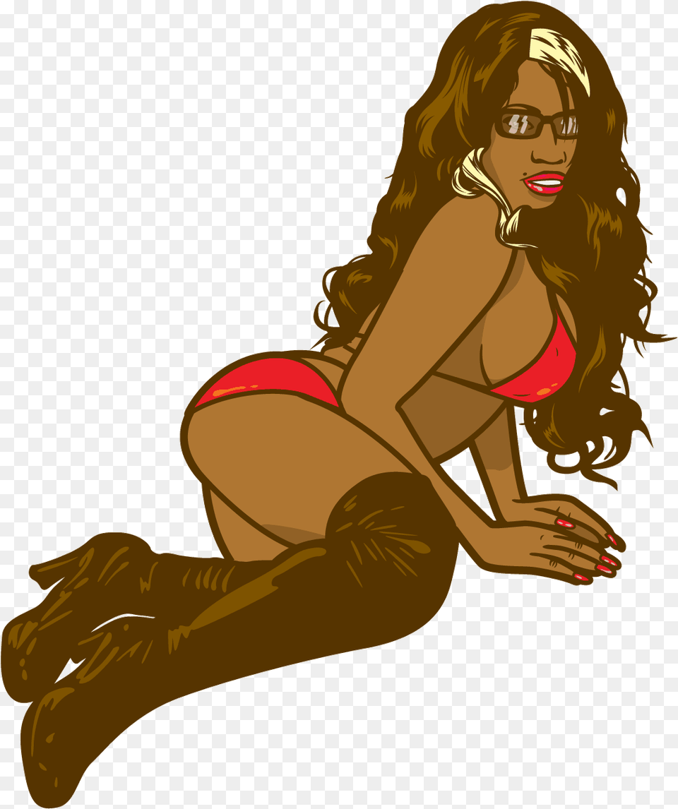 Bitchy Black Girl For Complex Mag Complex, Clothing, Swimwear, Kneeling, Person Png Image