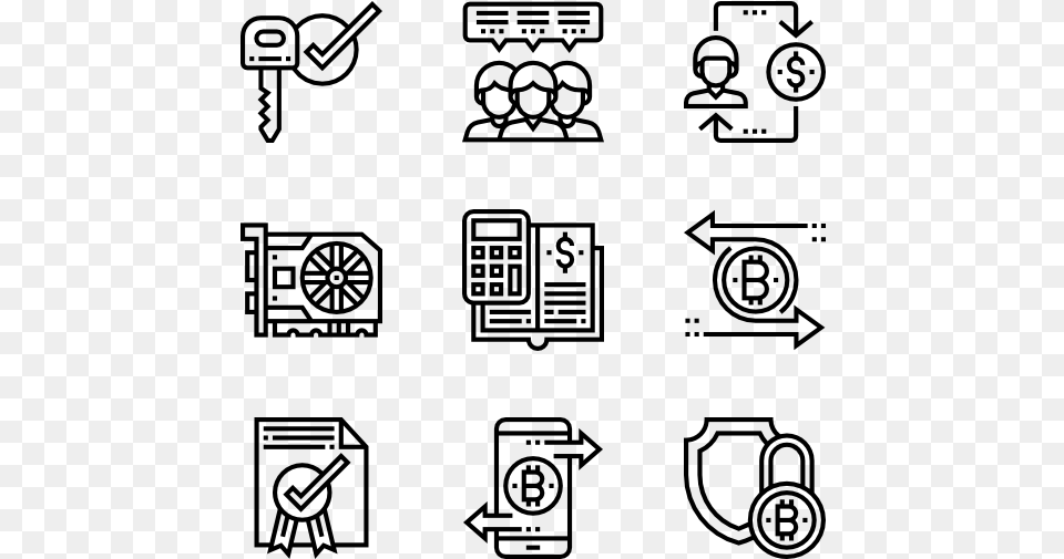 Bitcoin 30 Icons Blue And White Striped Background, Gray Png