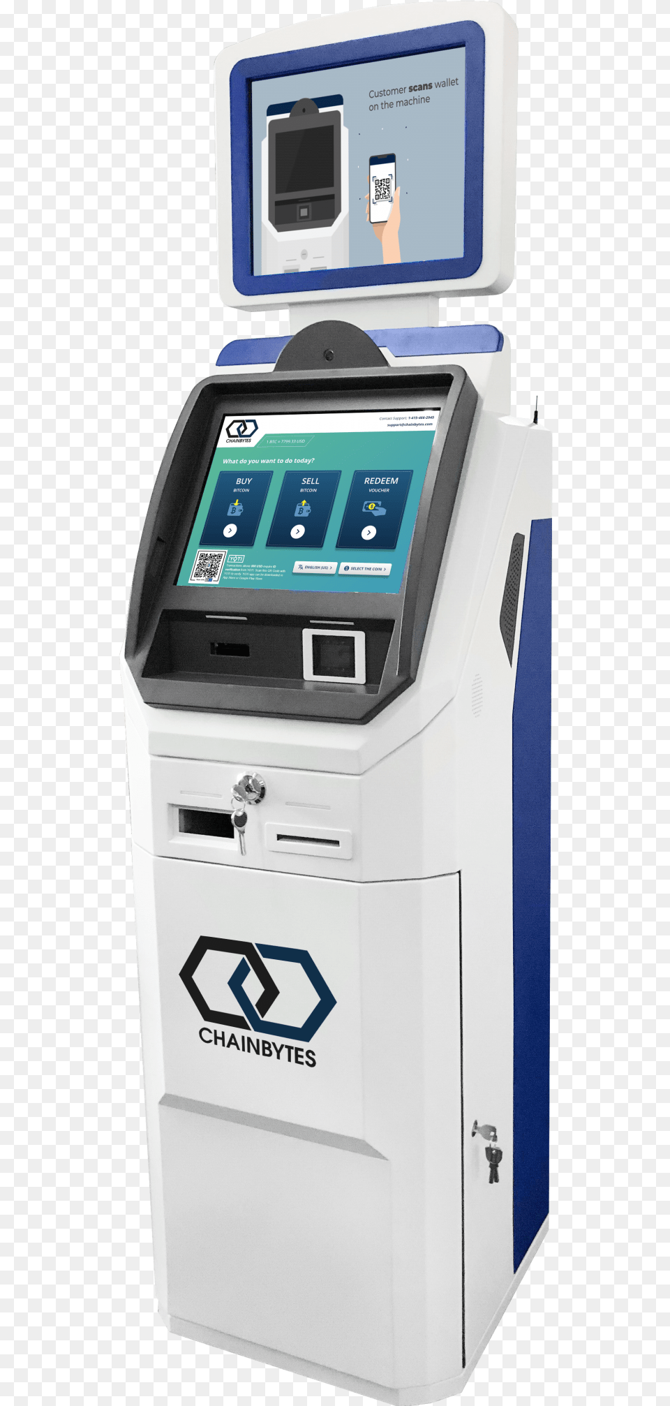 Bitcoin Atm With 2 Screens By Chainbytes Atm Machine Alarm, Kiosk, Computer Hardware, Electronics, Hardware Free Transparent Png