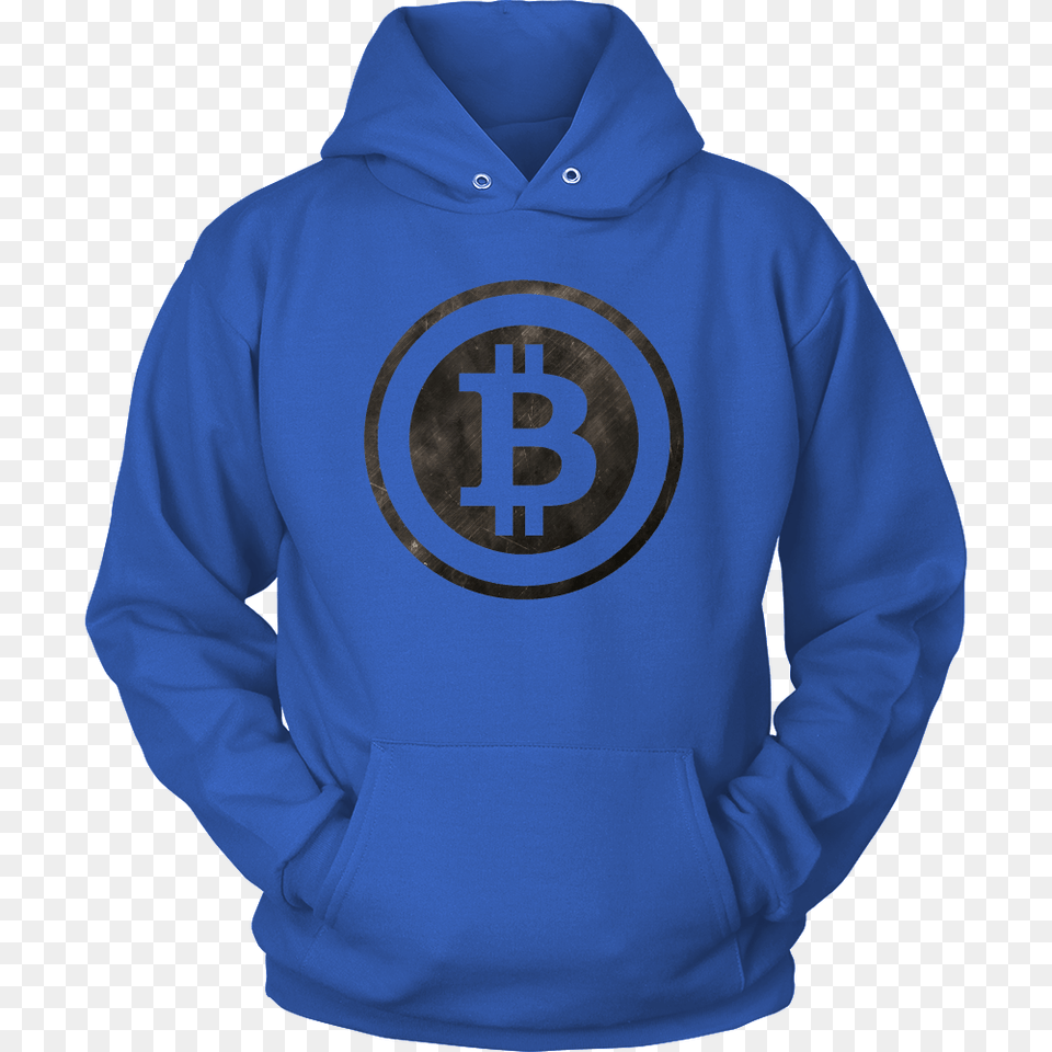 Bitcoin Black And White Logo Hoodie Fashion For Crypto, Clothing, Hood, Knitwear, Sweater Free Png
