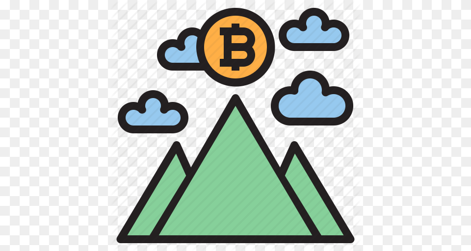 Bitcoin Blockchain Coin Cryptocurrency Finance Money Moutain, Triangle Free Png