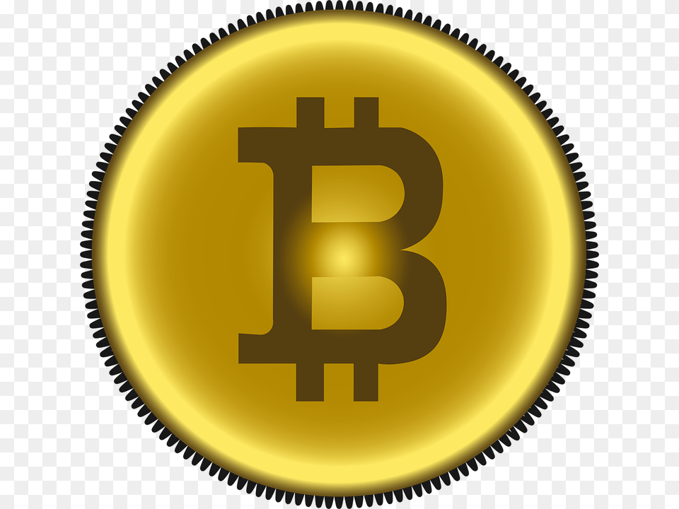 Bitcoin Cryptocurrency Gold Metallic Coin Metal Cryptocurrency Vector, Symbol, Text, Disk Png Image