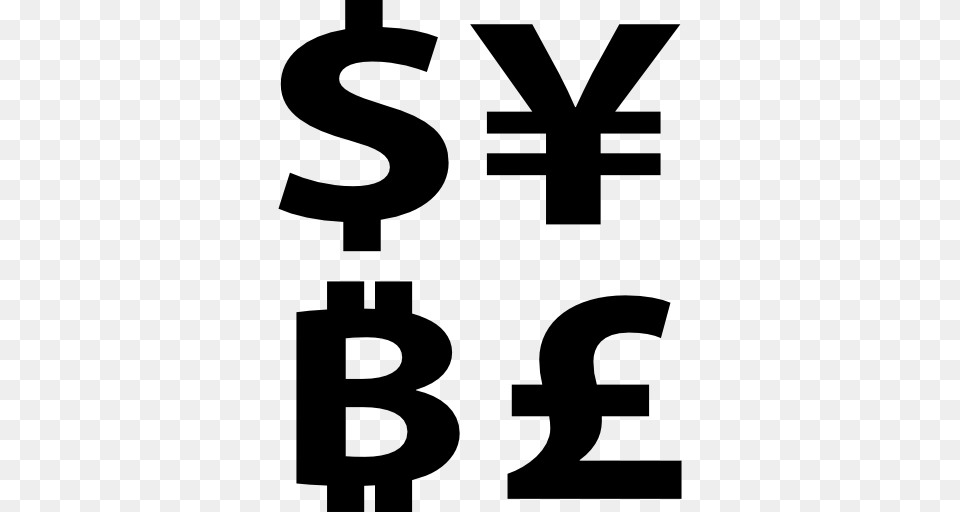Bitcoin Currency Symbol With Dollar Yens And Pounds Signs, Number, Text Png