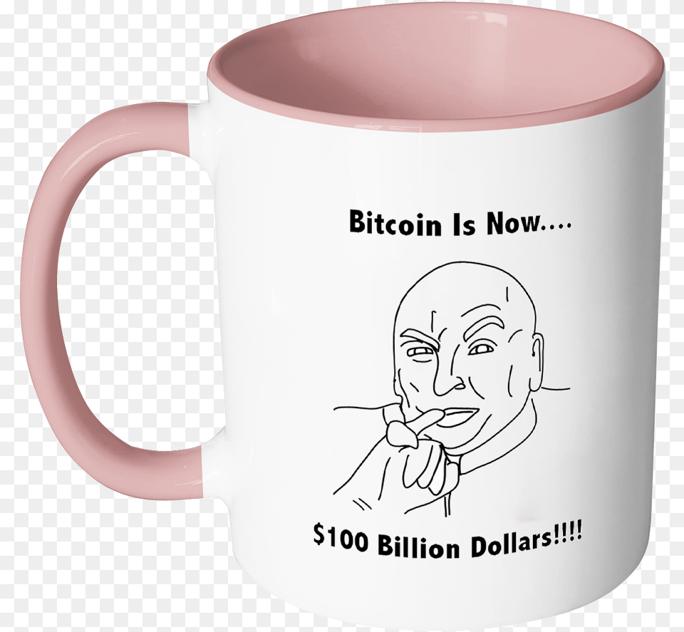 Bitcoin Dr Evil Coffee Mug, Cup, Person, Face, Head Free Png Download