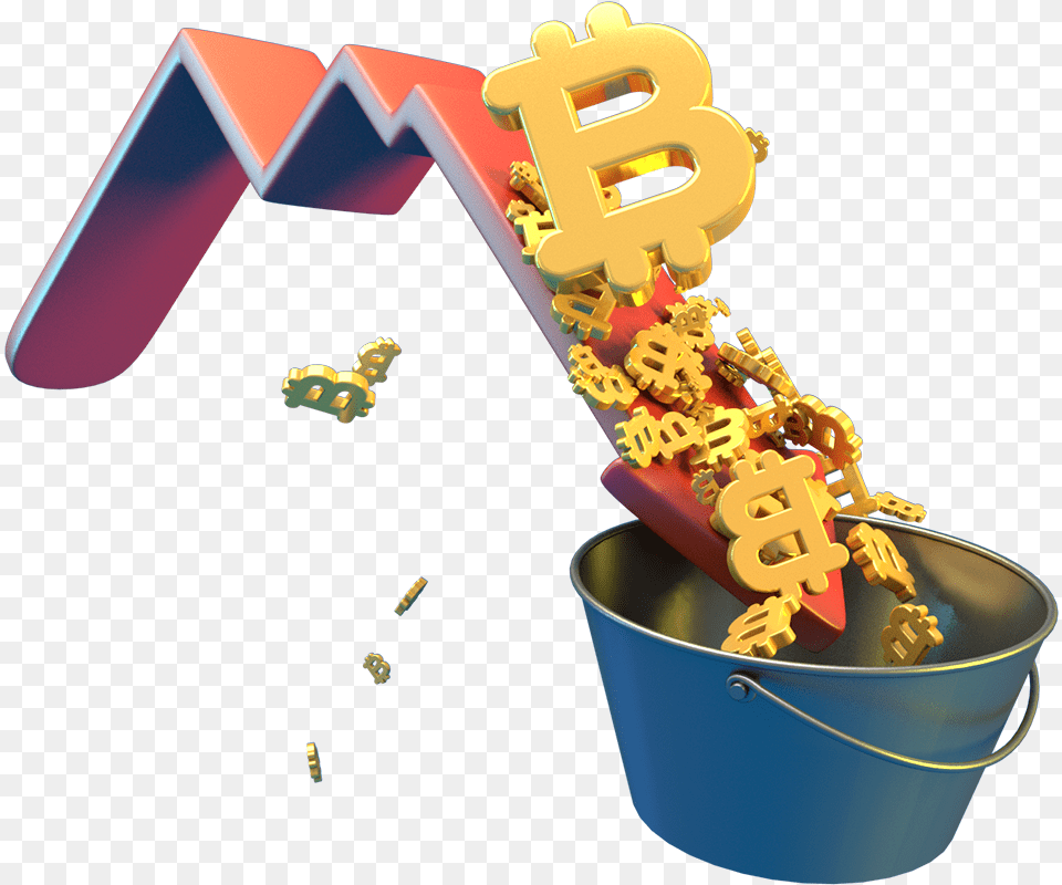 Bitcoin Fluctuation Flowerpot, Bucket, Toy Free Transparent Png