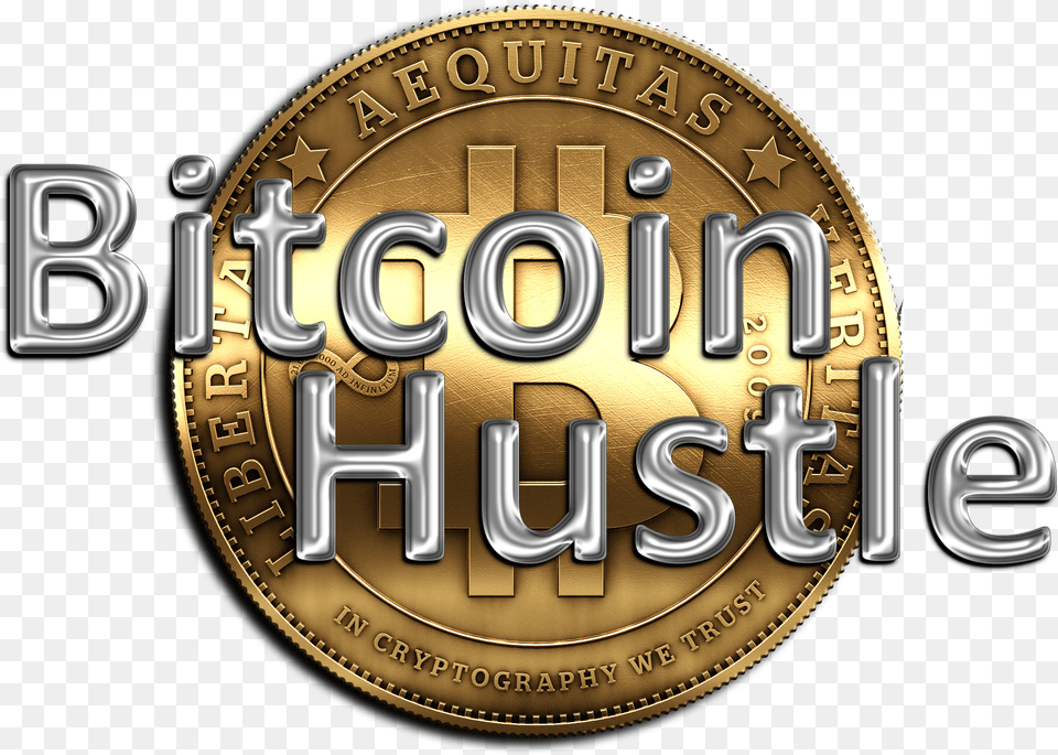 Bitcoin Hustle Emblem, Coin, Money, Gold, Wristwatch Free Transparent Png