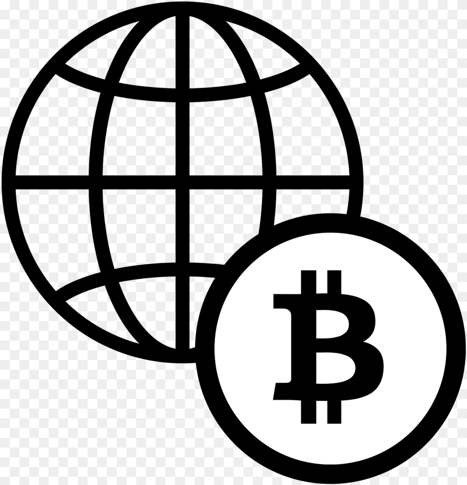Bitcoin Icon Black Globe Vector, Cross, Symbol, Logo, Stencil Free Transparent Png