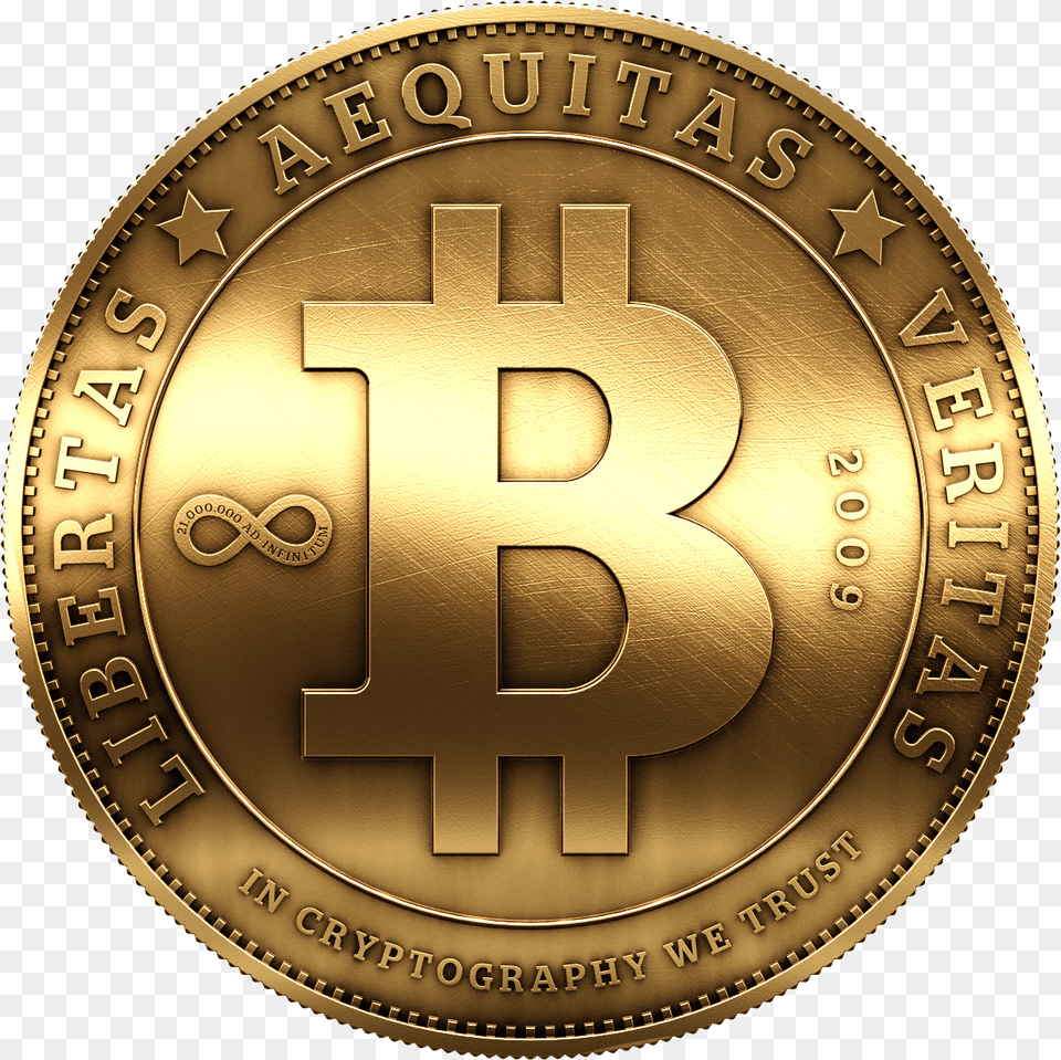 Bitcoin Logo, Gold, Coin, Money Png