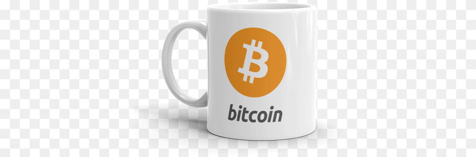 Bitcoin Logo Glossy White Coffee Mug Bitcoin Mug, Cup, Beverage, Coffee Cup Png