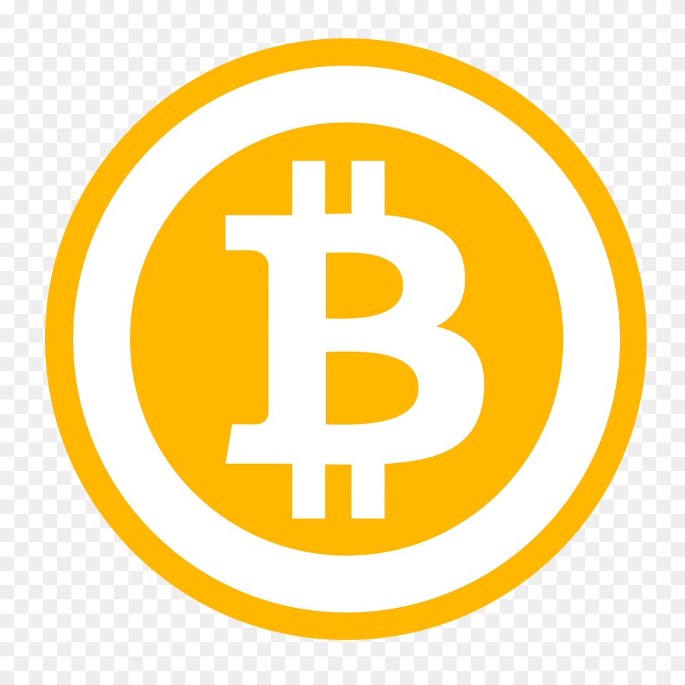 Bitcoin Logo Logo Of Yellow B, Road Sign, Sign, Symbol Free Png Download