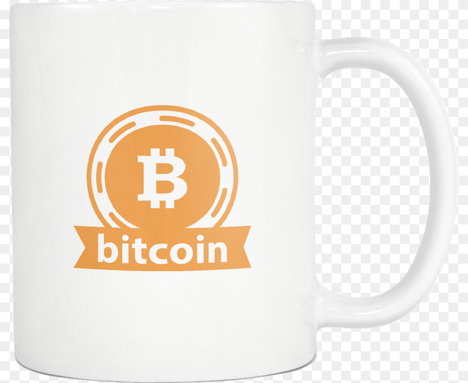 Bitcoin Logo Ribbon Bitcoin Mug White Mug Gift Mug 11 Ounces Gift For Birthday Bitcoin Svg Logo, Cup, Beverage, Coffee, Coffee Cup Free Png