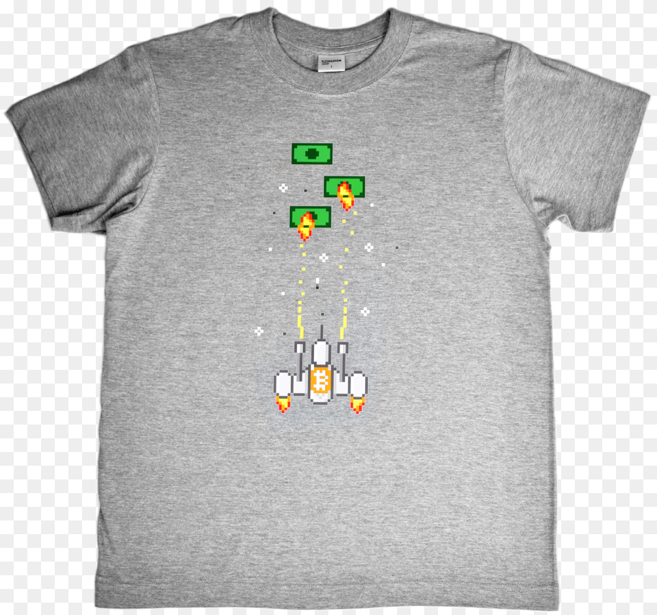 Bitcoin Space Invader T Shirt Active Shirt, Clothing, T-shirt Png Image