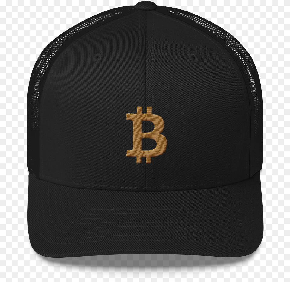 Bitcoin Trucker Hat Gold Logo Cryptostore Online Bitcoin, Baseball Cap, Cap, Clothing, Electronics Free Png