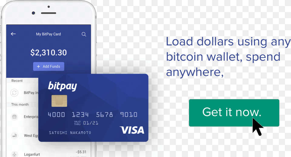 Bitcoin Users Who Wish To Order The Bitpay Card Can Visa, Text, Credit Card Png Image