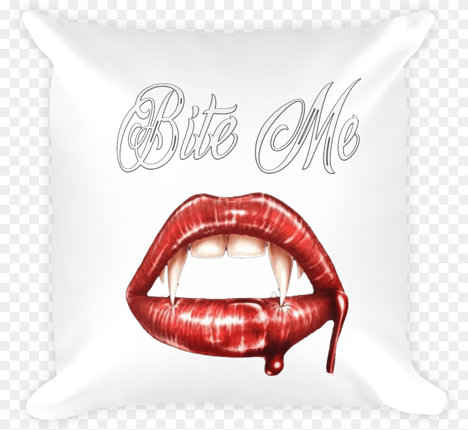 Bite Me Pillow Vampire Fangs, Home Decor, Cushion, Person, Adult Png