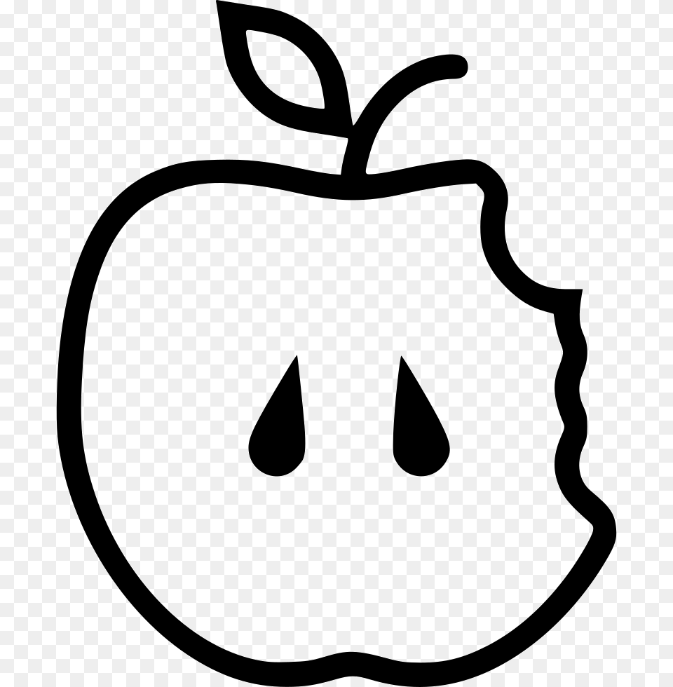 Bitten Apple Bitten Apple Outline, Food, Fruit, Plant, Produce Png