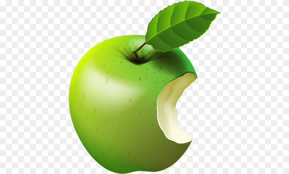 Bitten Apple Green Clip Art Bitten Green Apple, Food, Fruit, Plant, Produce Free Transparent Png