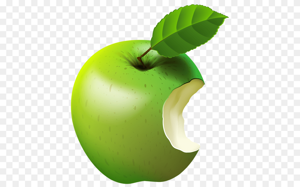 Bitten Apple Green Transparent Clip Art Image Clipart, Food, Fruit, Plant, Produce Png