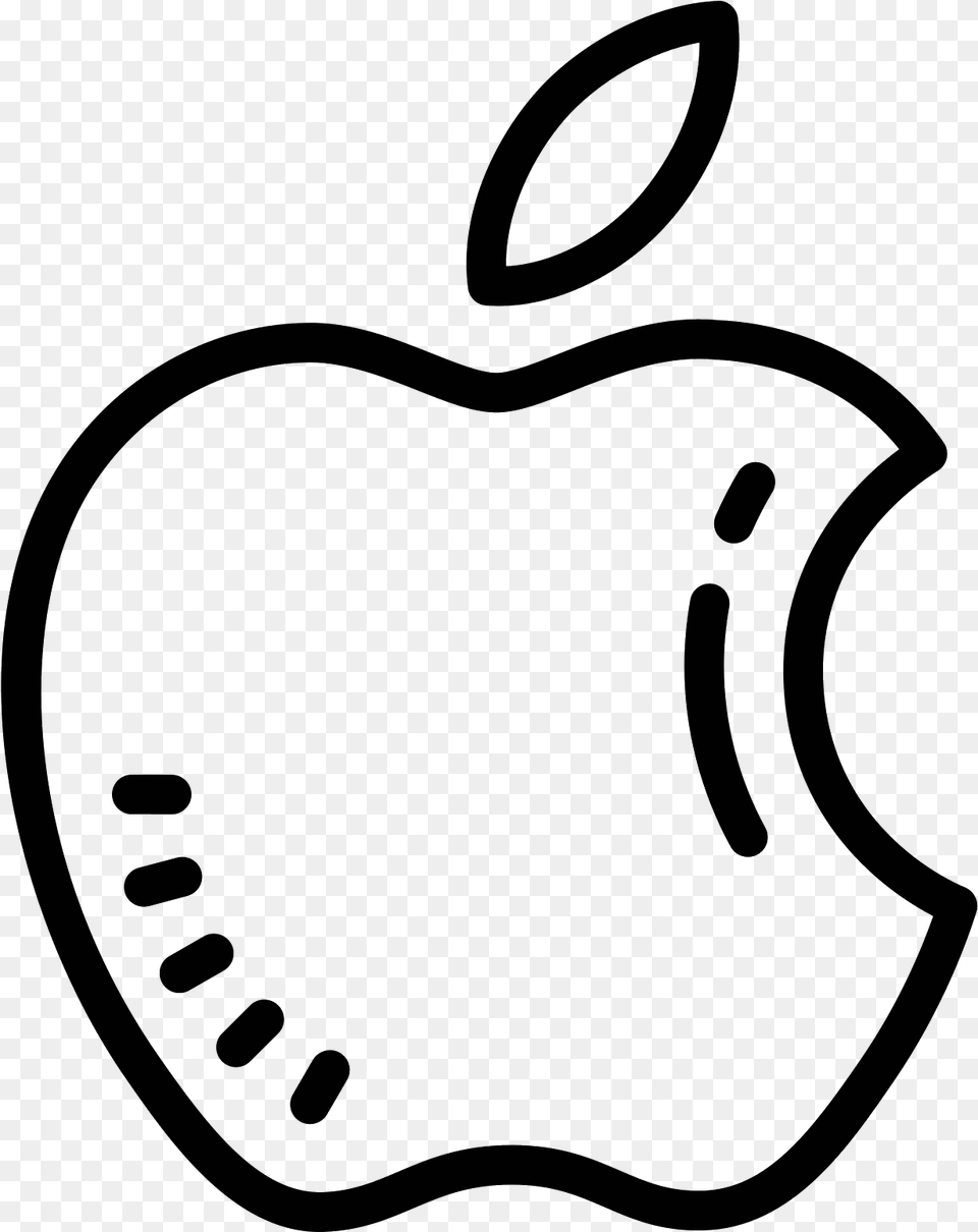 Bitten Apple Icon Logo, Gray Free Png