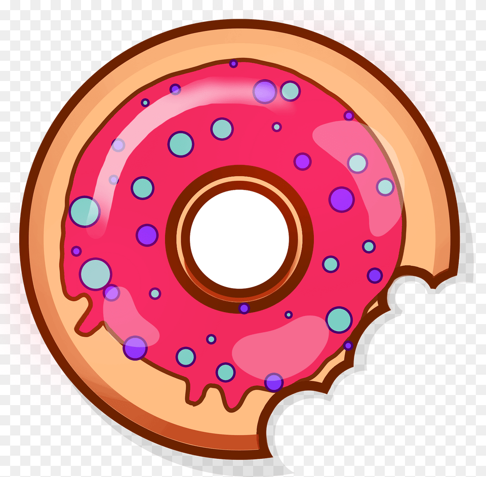 Bitten Donut Clipart, Food, Sweets, Disk Png