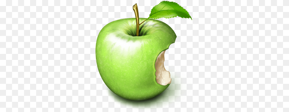 Bitten Green Apple Apple Icon, Food, Fruit, Plant, Produce Free Transparent Png