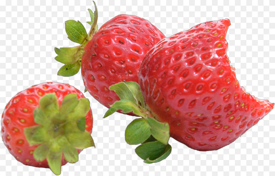 Bitten Strawberry Fruit Png Image