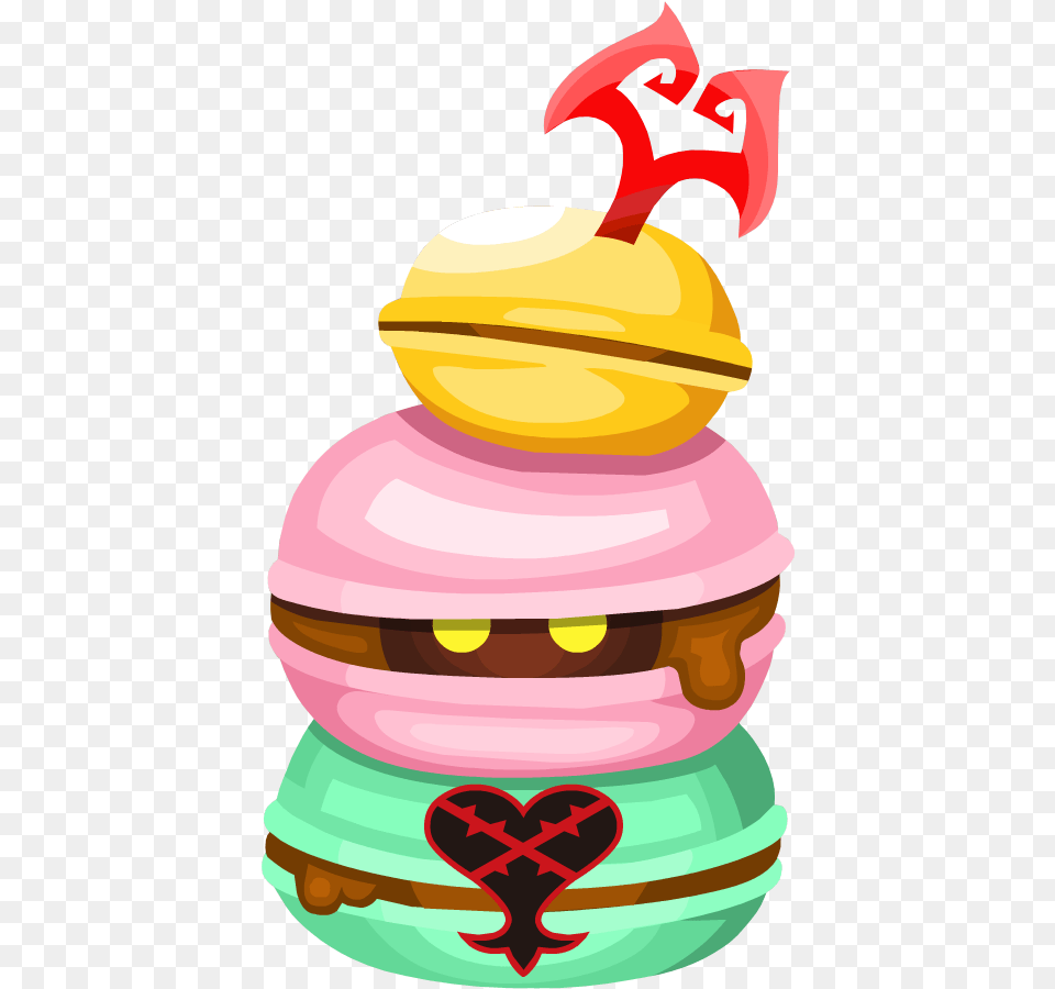 Bitter Macaron Kingdom Hearts Wiki The Kingdom Hearts Kingdom Hearts Heartless Symbol, Cream, Dessert, Food, Burger Free Png
