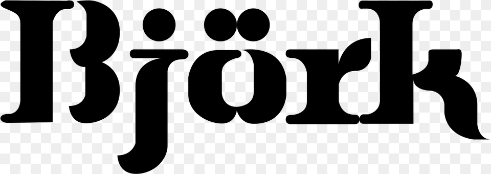 Bjork Logo Transparent Calligraphy, Gray Png