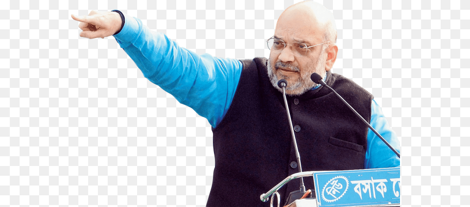 Bjp Amit Shah, Person, People, Microphone, Crowd Png Image