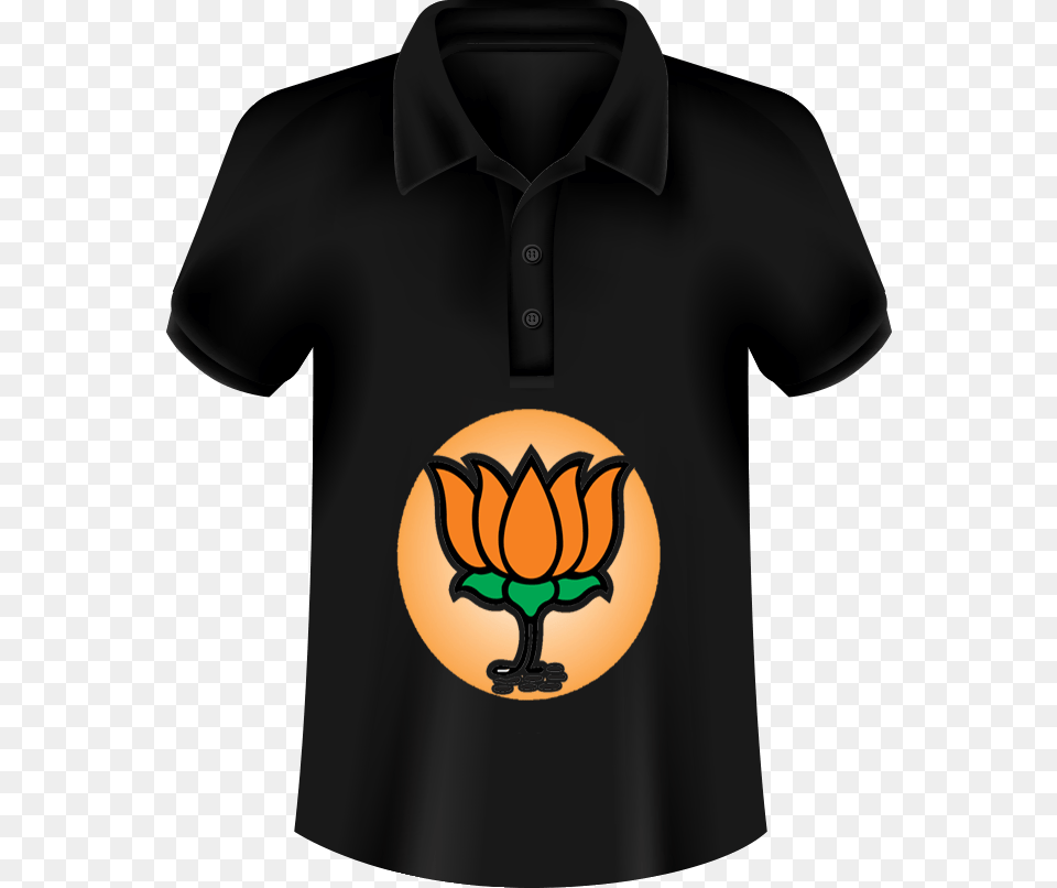 Bjp Logo Printed T Shirts In Black Color Printed T Shirt, Clothing, T-shirt, Body Part, Hand Png Image