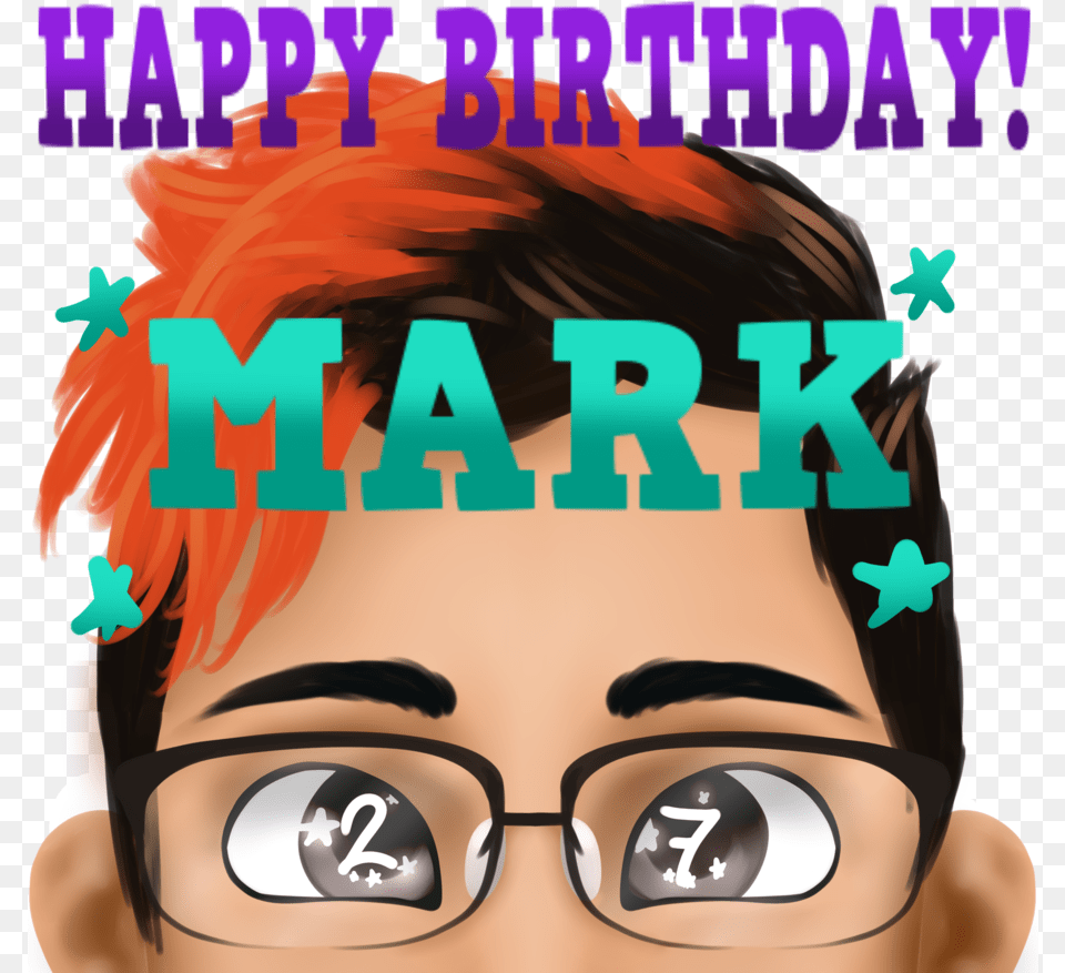 Bjsrealm Images Happy Birthday Mark Hd Wallpaper And Happy Birthday Mark Gif, Accessories, Glasses, Book, Comics Free Png
