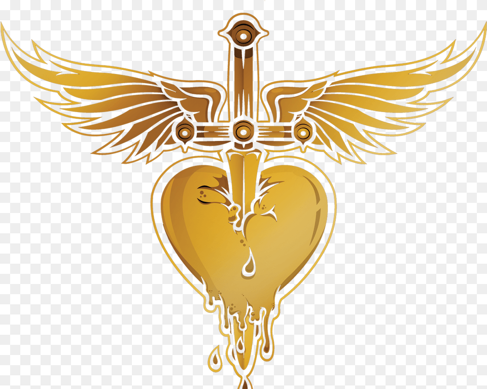 Bjsymbol Logo Bon Jovi, Cross, Symbol, Emblem, Gold Free Png