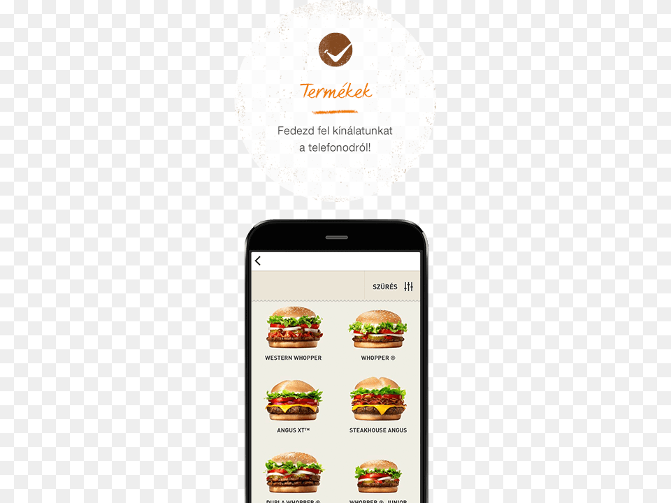 Bk App Burger Hungary, Food, Text, Lunch, Meal Png Image