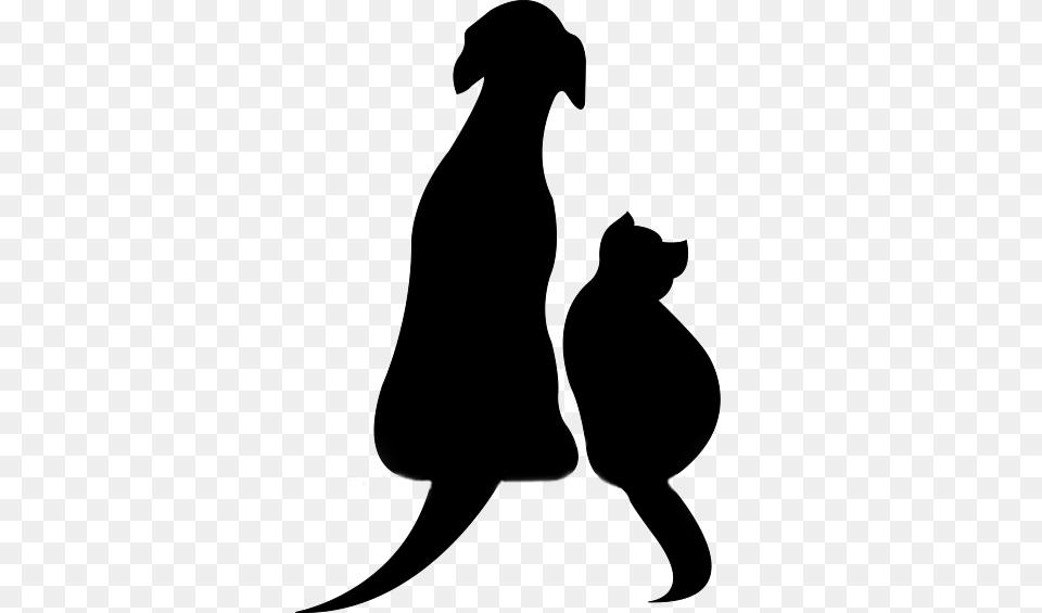 Bkgd Dog Cat Dog And Cat Silhouette, Gray Free Png Download